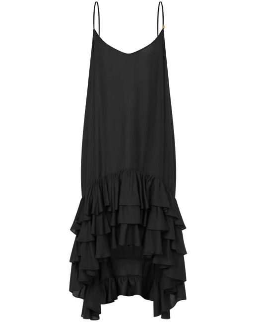 Robe Mi-Longue À Volants Moschino en coloris Black
