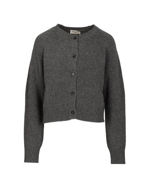 Weekend by Maxmara Gray Ombrosa Wool Crewneck Cardigan