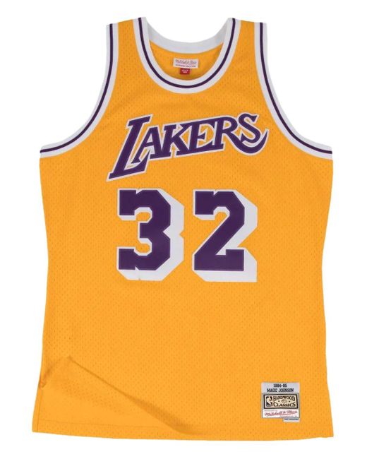 Mitchell & Ness X Nba Lakers 84 Magic Johnson Swingman Home Tanktop in het Orange voor heren