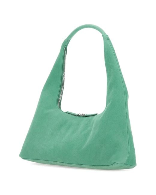 MARGE SHERWOOD Green Suede Shoulder Bag