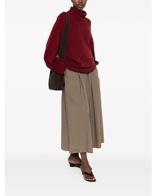 Bompard Red Split-Sleeve High-Neck Sweater