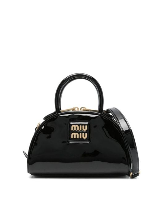 Miu Miu Black Patent-leather Cross Body Bag
