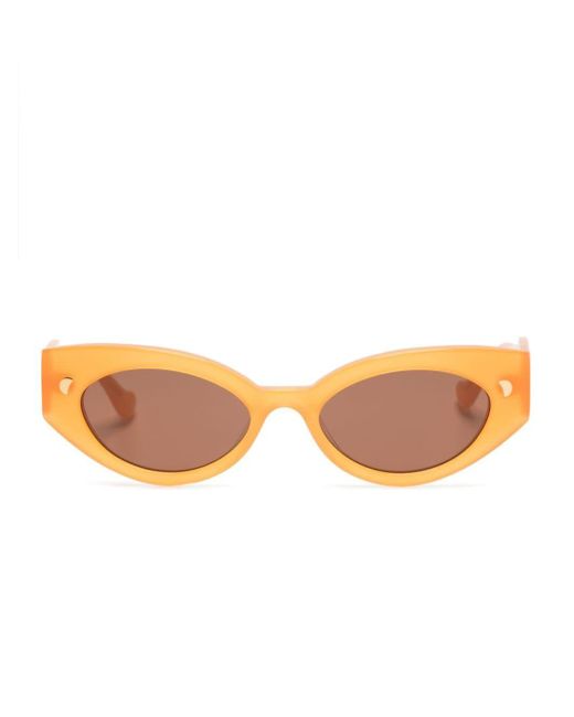 Nanushka Pink Azalea Oval-frame Sunglasses