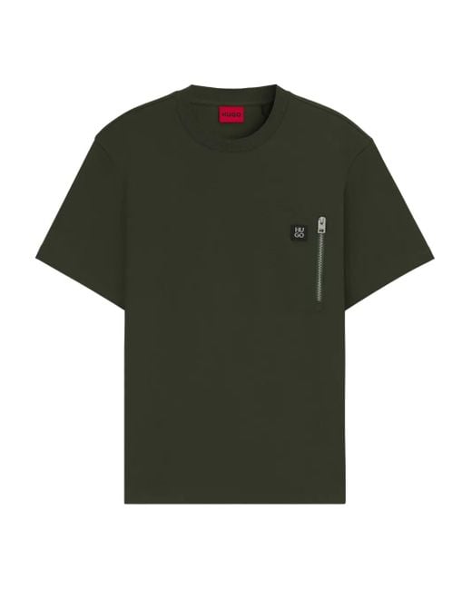 HUGO Green Logo-Patch T-Shirt for men