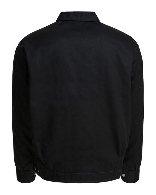 Needles Black Pe/C Twill Logo Chest-Pocket Jacket