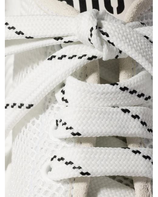 Miu Miu White Mesh Fabric Sneakers