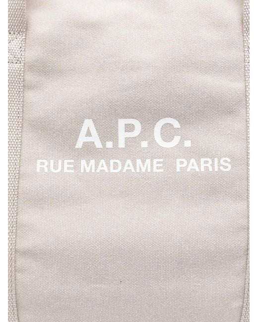 A.P.C. White Recuperation Tote Bag for men