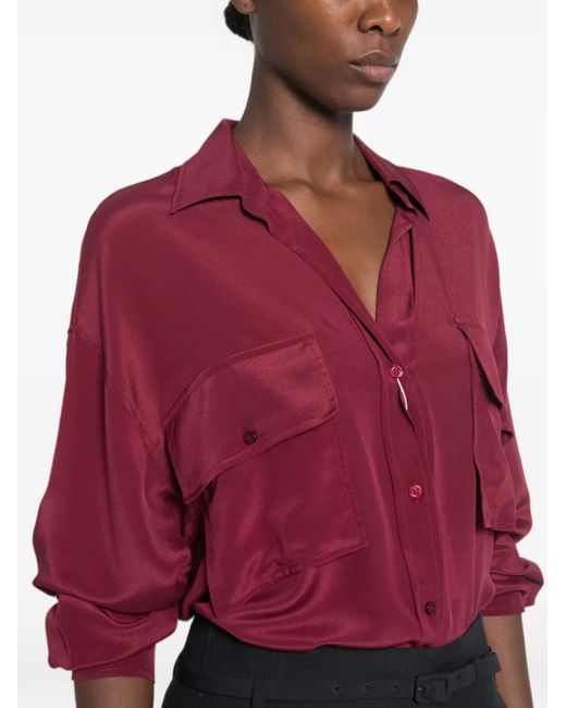 Momoní Red Chest-Pocket Button-Down Shirt