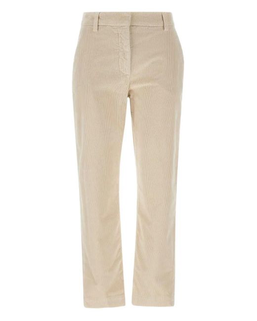 Eleventy Natural Corduroy Welt-Pocket Trousers