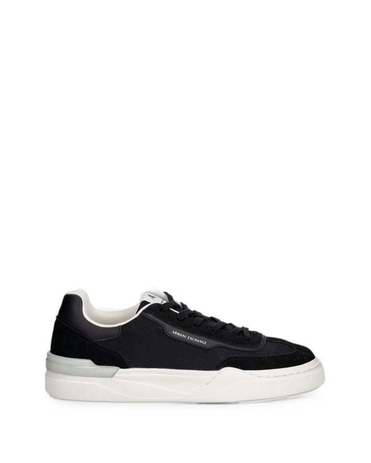 ARMANI EXCHANGE Black Panelled Sneakers for men