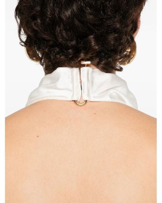 Stella McCartney White Satin Halterneck Top