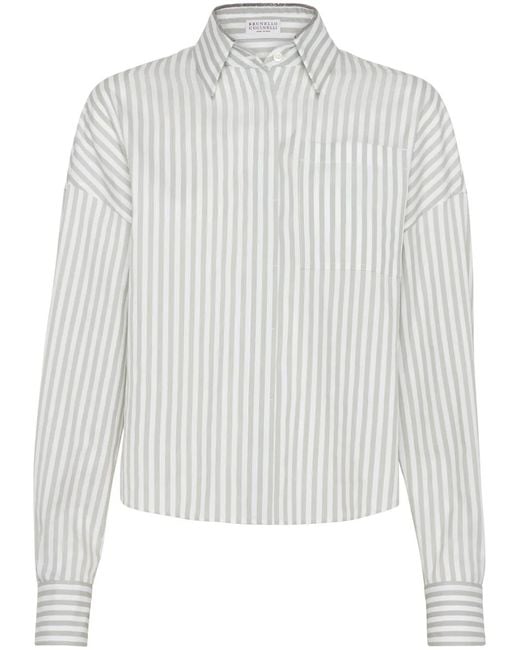 Brunello Cucinelli Gestreepte Blouse in het White