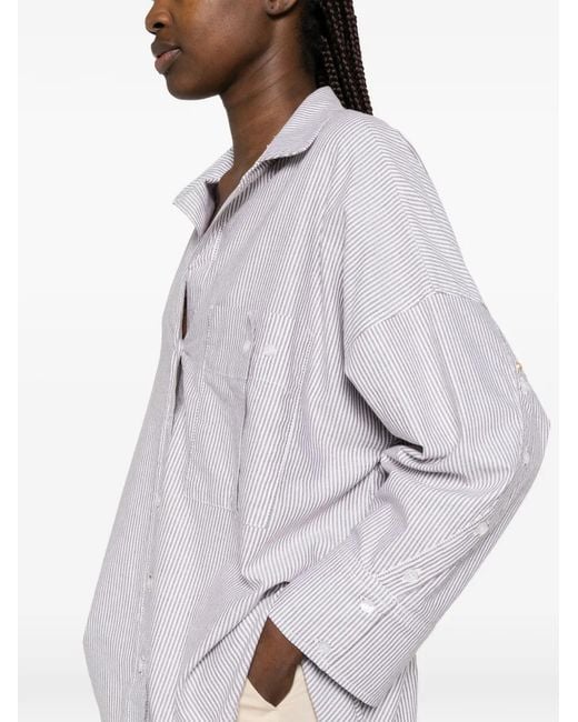 White Sand White Striped Pocket Shirt