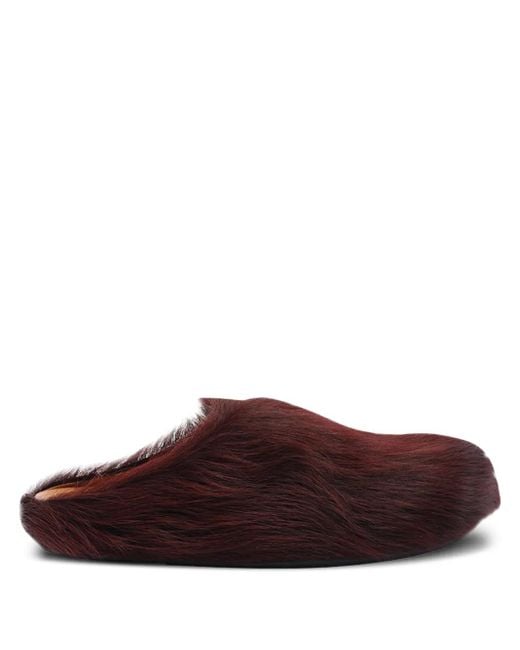 Marni Brown Fussbett Calf-Hair Mules