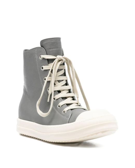 Rick Owens Gray Hollywood Leather Sneakers