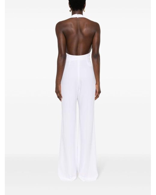 Moschino White Chain-embellished Jumpsuit