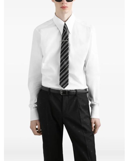 Dolce & Gabbana White Long-Sleeve Button-Up Shirt for men