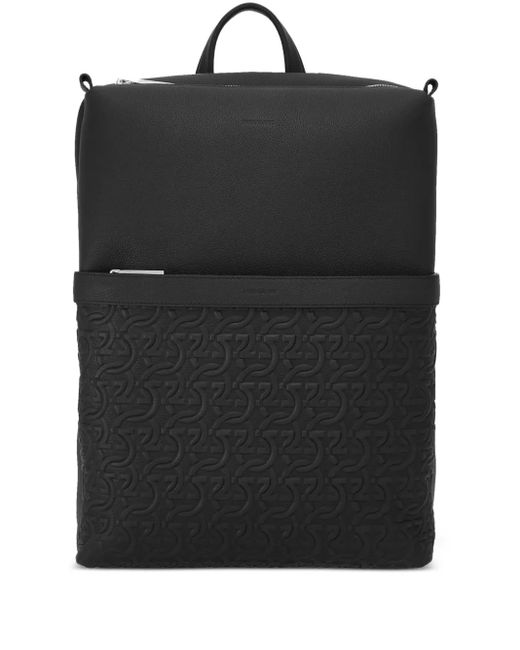 Sac À Dos En Cuir À Motif Gancini Embossé Ferragamo pour homme en coloris Black