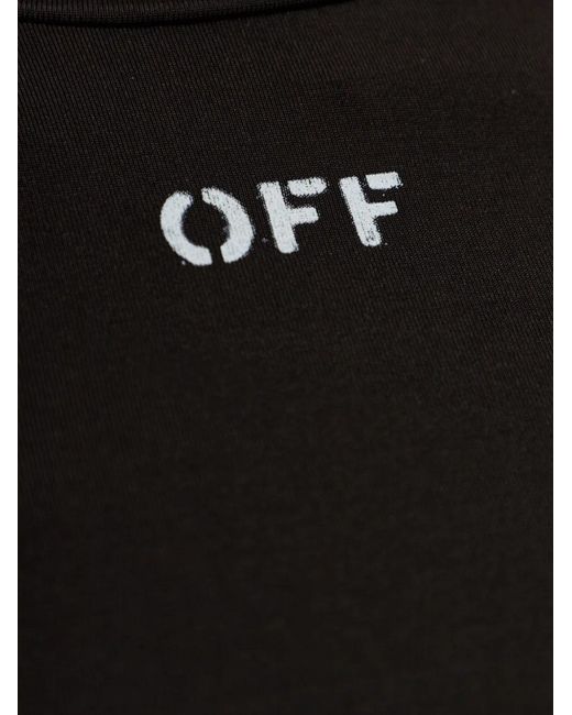 Off-White c/o Virgil Abloh Black Logo-Print Long-Sleeve Top