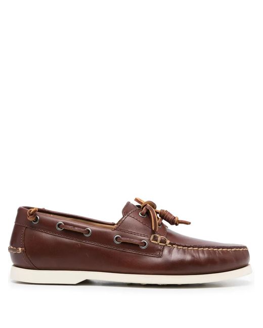 Polo Ralph Lauren Brown Merton Leather Boat Shoes for men