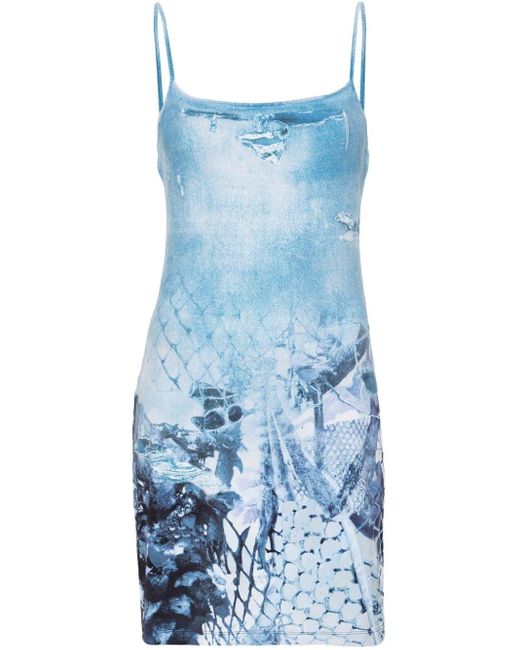DIESEL Mini-jurk Met Abstracte Print in het Blue