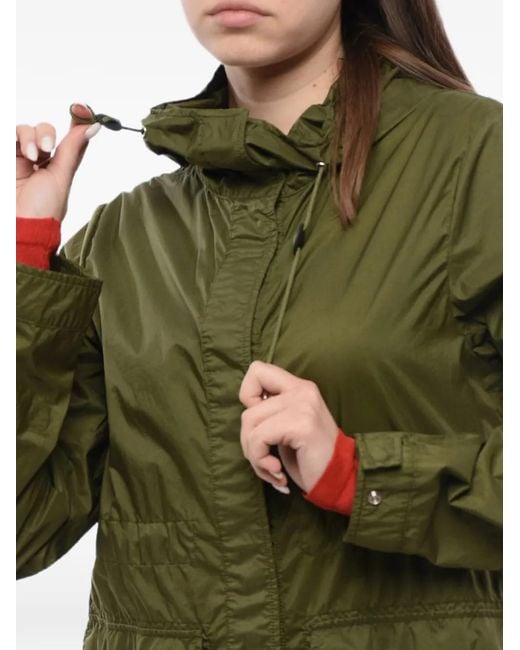 Woolrich Green Hooded Drawstring-Waist Jacket