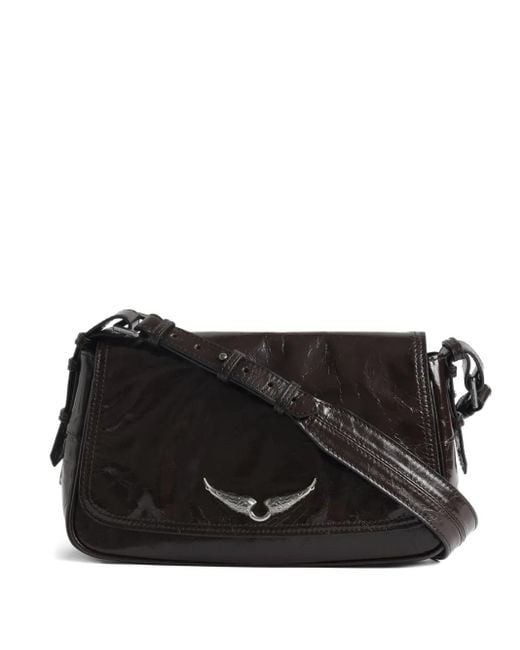 Zadig & Voltaire Women's Black Patent Wings Satchel