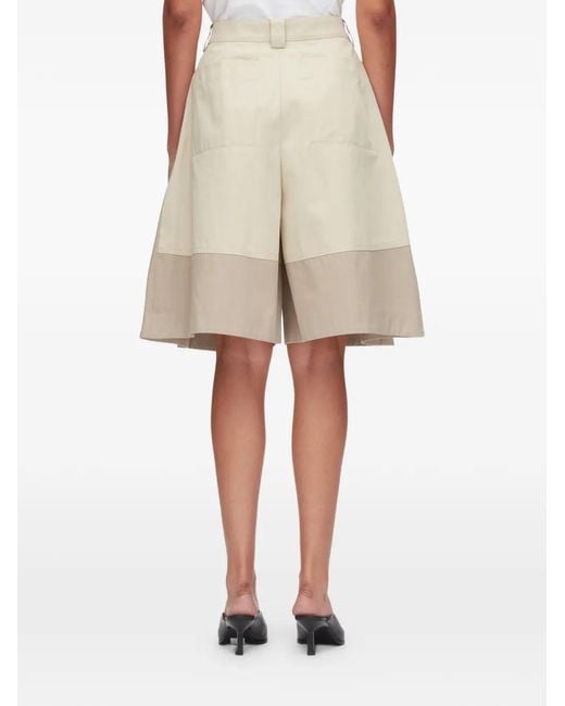 3.1 Phillip Lim Natural Pleated Colour-Block Shorts