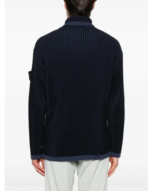 Stone Island Geribbelde Sweater in het Blue voor heren
