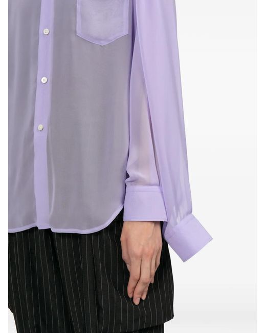 Comme des Garçons Purple Point-Collar Shirts