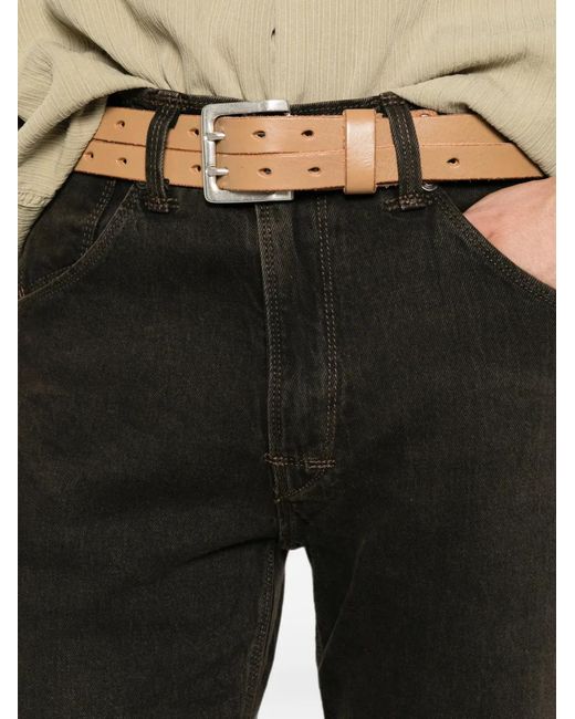 Levi's Black Logo-Patch Straight-Leg Jeans for men