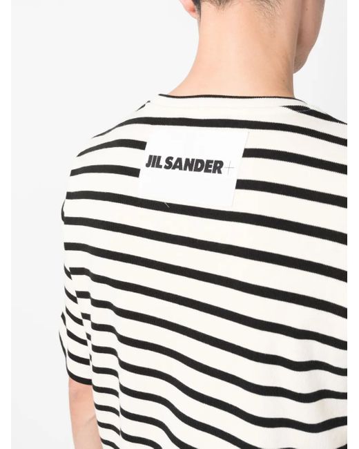 Jil Sander White Cotton Short Sleeve T-Shirt for men