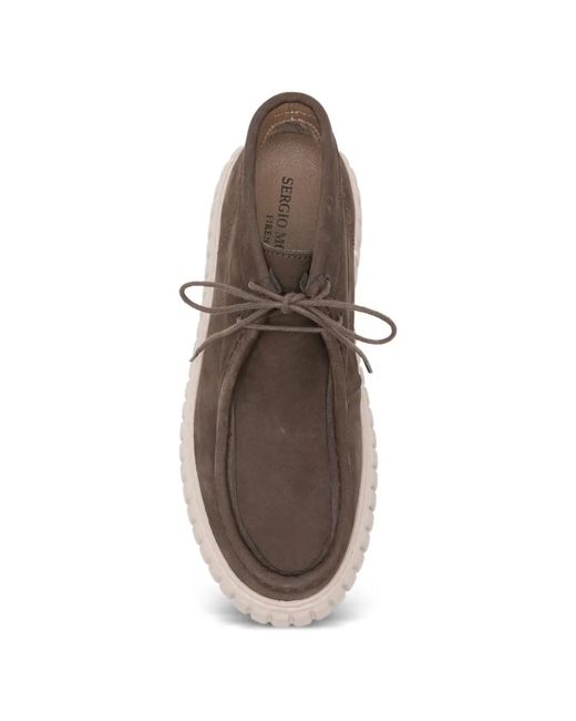SERGIO MORETTI FIRENZE Brown Lace-Up Ankle Boots