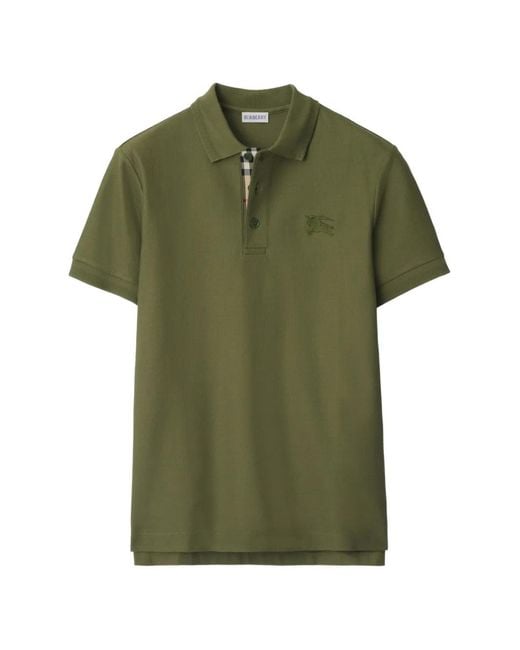 Burberry Green Cotton Polo Shirt for men