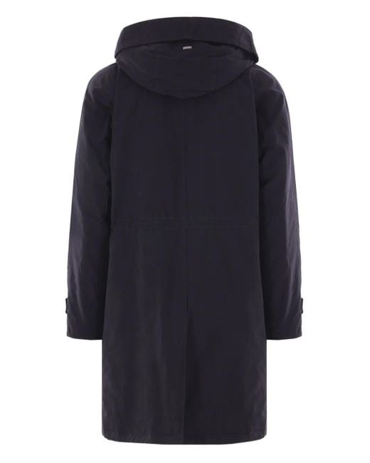 Herno Blue Hooded Down-Filled Coat for men