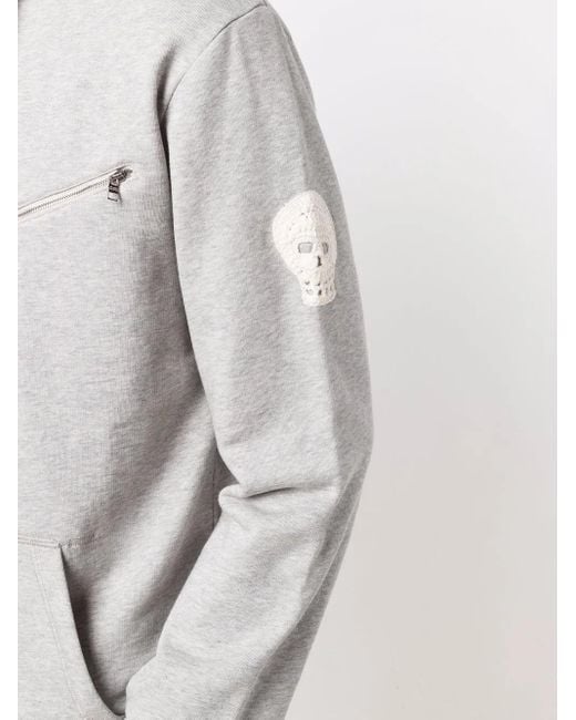 McQueen Multicolor Skull-Patch Zip-Detail Hoodie for men