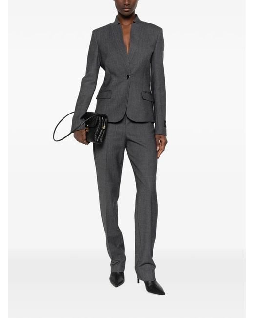 Pinko Gray Pantalon À Patch En Dentelle