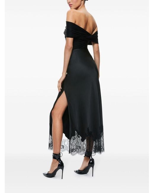 Alice + Olivia Black Maeve Slip Skirt