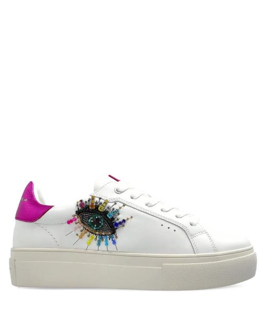 Kurt Geiger White Lana Eye Sneakers