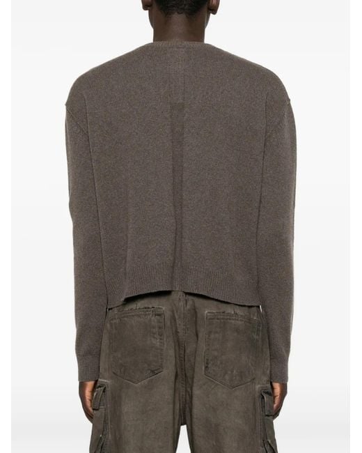 Rick Owens Brown Tommy V-Neck Sweater for men