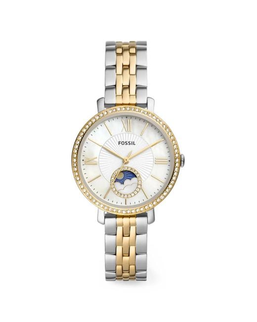 Fossil Metallic Jacqueline Crystal Bezel 36Mm Watch