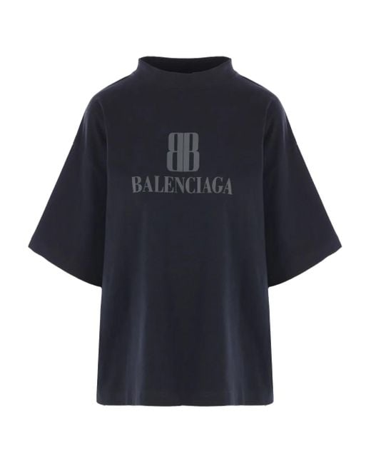 Camiseta con logo estampado Balenciaga de color Blue