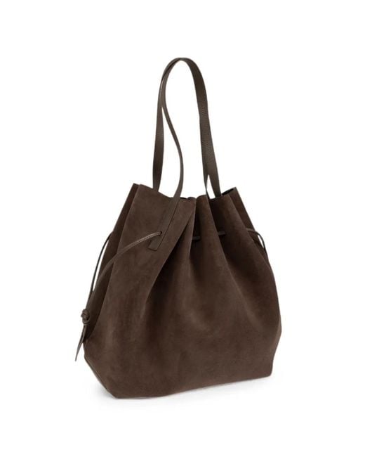 Yuzefi Brown Scallop Tote Bag
