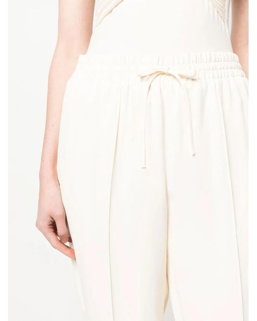 Jil Sander White Drawstring Tapered Trousers