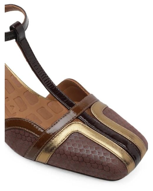 Chie Mihara Brown Volai Squared-Toe Pumps