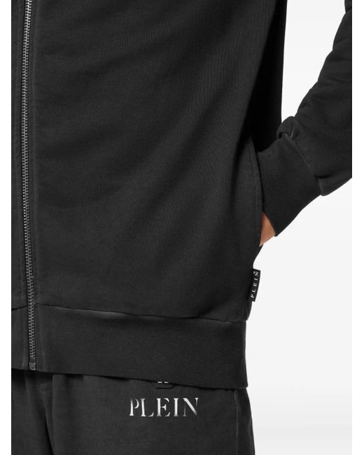 Felpa Con Logo E Cappuccio di Philipp Plein in Black da Uomo