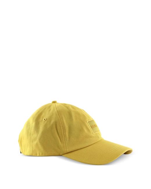 Boss Yellow Logo Patch Cap for men