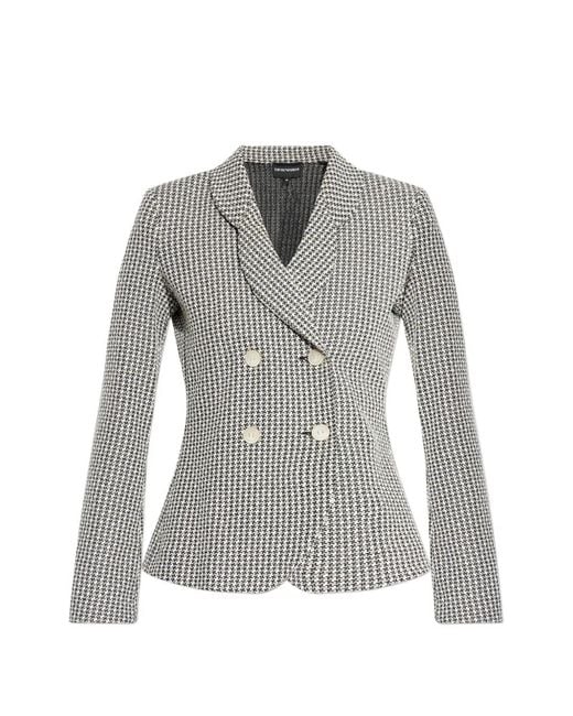 Emporio Armani Gray Double-Breasted Blazer Jacket
