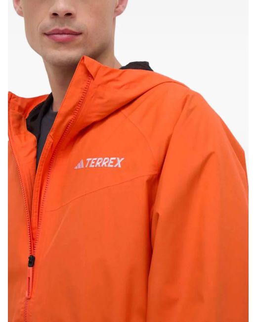 Adidas Orange Veste Zippée À Capuche for men