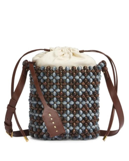 Marni Black Lilac And Beads Bag